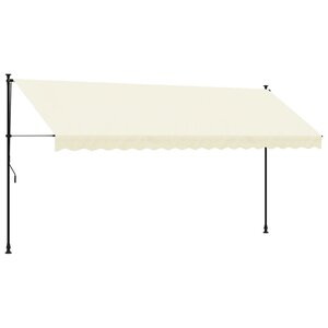 vidaXL Auvent rétractable crème 400x150 m tissu et acier