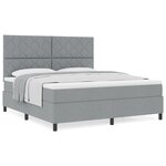 vidaXL Lit avec Sommier et Matelas Gris Clair Super King Tissu