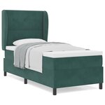 Lit Box Spring vidaXL avec Matelas Vert Foncé 80x200 cm Velours