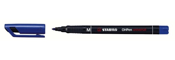 Feutres pour Transparent OHPen Permanent Pte médium Bleu STABILO
