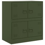vidaXL Buffet vert olive 67x39x73 cm acier
