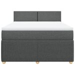 vidaXL Sommier à lattes de lit avec matelas Gris foncé 160x200cm Tissu