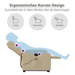 vidaXL Fauteuil inclinable de massage Crème Tissu