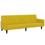 vidaXL Canapé-lit à 2 places avec repose-pied jaune velours