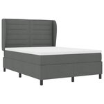 Lit à ressort vidaXL avec matelas gris foncé 140x200 cm en tissu