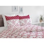 Parure de couette 220 x 240 cm : Housse de couette + 2 taies d'oreiller - 100  Coton - Bordeaux