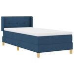 vidaXL Lit à ressorts avec matelas bleu 100x200 cm tissu