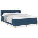 Lit Box Spring vidaXL avec Matelas - Bleu  140x190 cm  Tissu