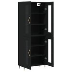 vidaXL Buffet haut Noir 69 5x34x180 cm Bois d'ingénierie