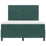 Lit Box Spring vidaXL avec Matelas et Éclairage LED Vert Foncé 140x200 cm Velours