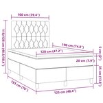 vidaXL Sommier à lattes de lit avec matelas gris foncé 120x190cm tissu