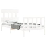 vidaXL Cadre de lit sans matelas blanc 90x200 cm bois de pin massif