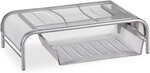 Support pour moniteur tiroir 2 compartiments côté support écran 29 5 cm argenté 13_0002561