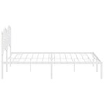 vidaXL Cadre de lit métal avec tête de lit blanc 160x200 cm