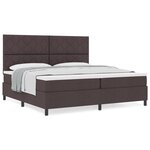 vidaXL lit avec sommier à ressorts et matelas marron foncé 200x200 cm tissu