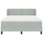 vidaXL Lit à ressorts avec matelas Gris clair 160x200 cm Velours