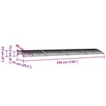 vidaXL Auvent de porte Noir 350x75 cm Polycarbonate