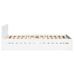 vidaXL Cadre de lit avec tête de lit blanc 90x200 cm bois d'ingénierie