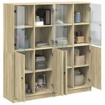 vidaXL Bibliothèque avec portes chêne sonoma 136x37x142 cm