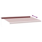 vidaXL Auvent manuel rétractable bordeaux 600x300 cm