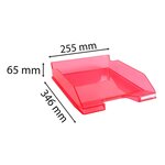 Corbeille À Courrier Combo Midi Transparent - Framboise Brillant - X 6 - Exacompta
