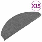 vidaXL Tapis d'escalier autocollants 15 Pièces 65x22 5x3 5 cm Gris