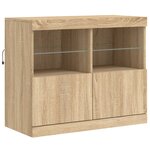 vidaXL Buffet avec lumières LED chêne sonoma 163x37x67 cm