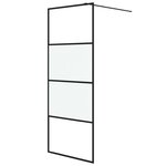 vidaXL Paroi de douche Noir 80x195 cm Verre ESG demi-dépoli