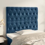 vidaXL Têtes de lit 2 Pièces Bleu foncé 90x7x78/88 cm Velours