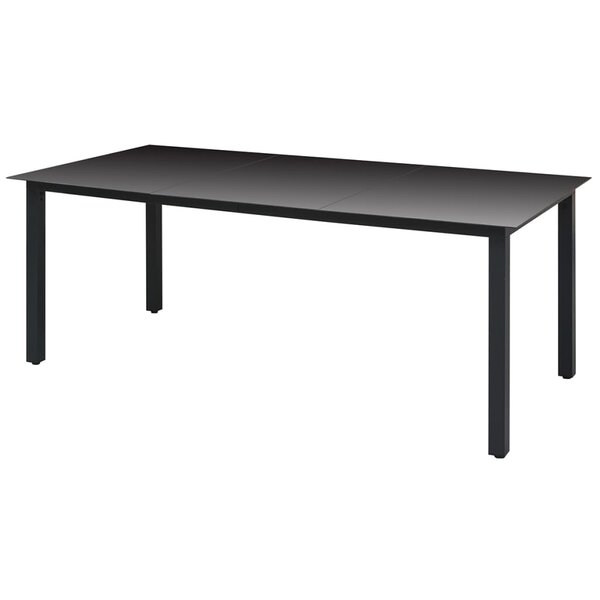 vidaXL Table de jardin Noir 190x90x74 cm Aluminium et verre