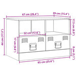 vidaXL Meuble TV jaune moutarde 67x39x44 cm acier