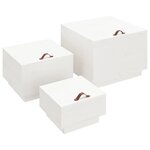vidaXL Boîtes de rangement et couvercles 3Pièces Blanc Bois massif de pin