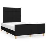 vidaXL Cadre de lit avec tête de lit noir 120x190 cm tissu