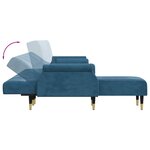 vidaXL Canapé-lit en forme de L bleu 271x140x70 cm velours
