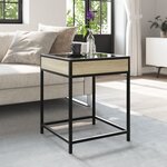 vidaXL Table basse avec LED Infinity chêne sonoma 40x40x51 cm