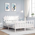 vidaXL Cadre de lit sans matelas blanc 140x190 cm bois de pin massif