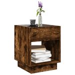 vidaXL Table basse avec LED infini chêne fumé 40x40x50 cm
