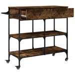 vidaXL Chariot de cuisine chêne fumé 105x42x95 cm bois d'ingénierie
