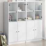 vidaXL Bibliothèque avec portes blanc 136x37x142 cm bois d'ingénierie