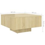 vidaXL Table basse chêne sonoma 60x60x31 5 cm bois d'ingénierie
