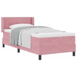 Lit Box Spring avec Matelas Rose 80x200 cm en Velours