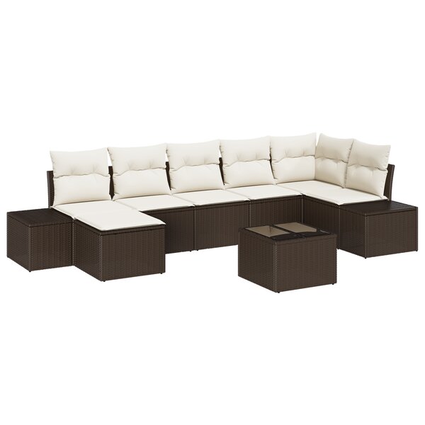 vidaXL Ensemble de canapé de jardin 7 pièces avec coussins en rotin synthétique gris