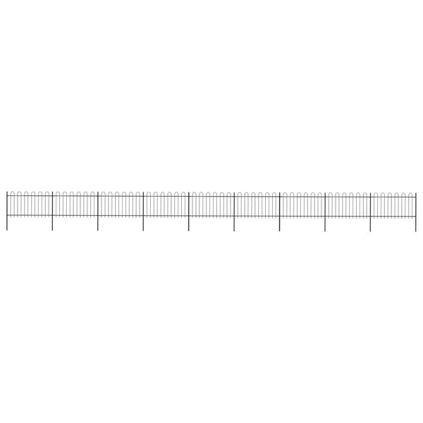 vidaXL Clôture de jardin avec dessus en cerceau Acier 15 3 x 1 m Noir