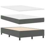 vidaXL Lit à ressorts avec matelas et lumière LED gris foncé 120x190 cm en tissu
