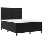 Lit Box Spring vidaXL avec Matelas et LED Noir 160x200 cm Velours
