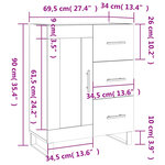 vidaXL Buffet sonoma gris 69 5x34x90 cm bois d'ingénierie