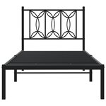 vidaXL Cadre de lit métal avec tête de lit noir 80x200 cm