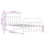 vidaXL Cadre de lit métal sans matelas avec pied de lit noir 107x203cm