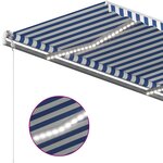 vidaXL Auvent manuel rétractable avec LED 4 5x3 5 m Bleu et blanc