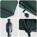 vidaXL Parasol de Jardin Demi avec Poteau en Aluminium Vert 294 cm